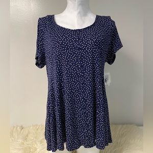 TORRID Navy Dot Blouse